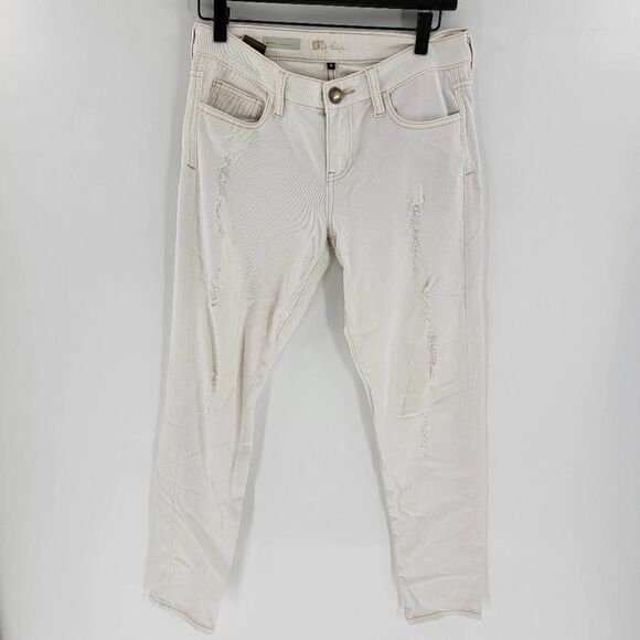 Kut from the kloth brigitte ankle skinny jeans white ripped distressed 4 - Picture 1 of 4